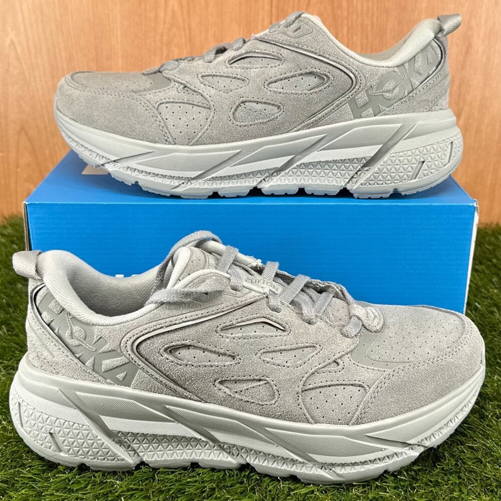 HOKA Clifton L Suede Limestone Lifestyle Shoes 1122571-LLTN Men's 7 / Women's 8